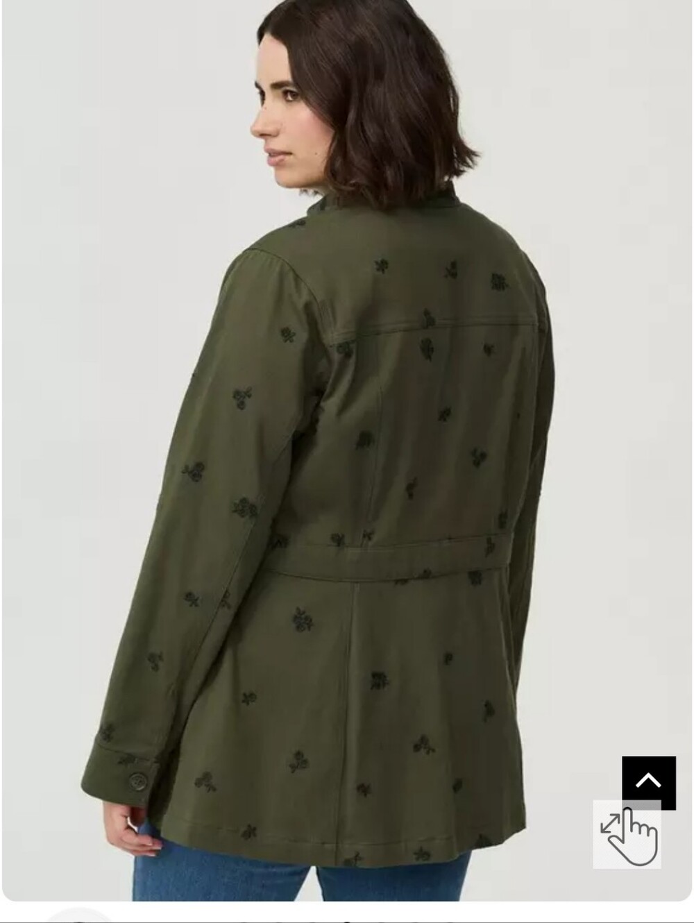 Olive Utility Button-Front Jacket - Picture 3 of 4